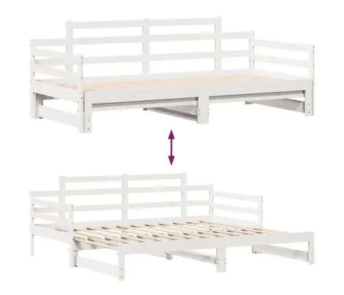 Gulta Ar Atvilktnēm, Bez Matrača, Balta, 80X200 Cm Vidaxl