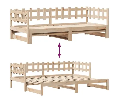 Lova Su Ištraukiama Dalimi/Stalčiais Be Čiužinio, 90X190 Cm