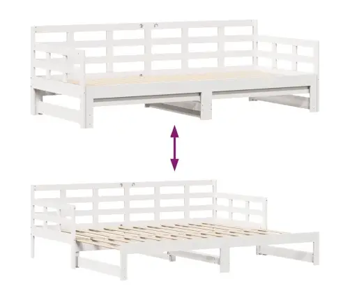 Gulta Ar Atvilktnēm, Bez Matrača, Balta, 80X200 Cm Vidaxl