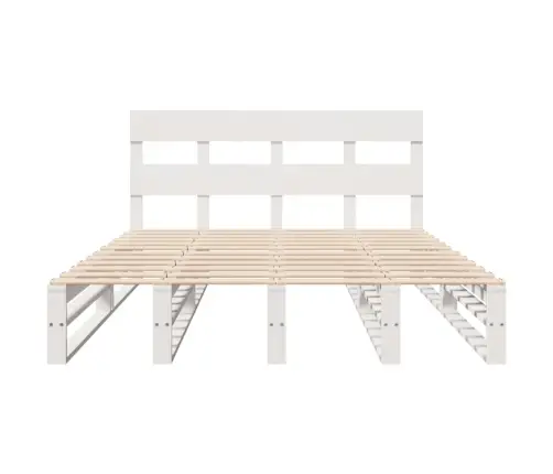 Gulta Bez Matrača, Balts, 140X200 Cm, Priedes Masīvkoks Vidaxl