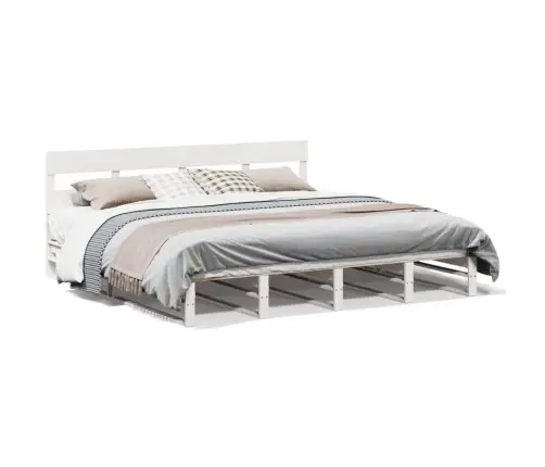 Voodiraam Ilma Madratsita, Valge, 180 X 200 cm Männipuit