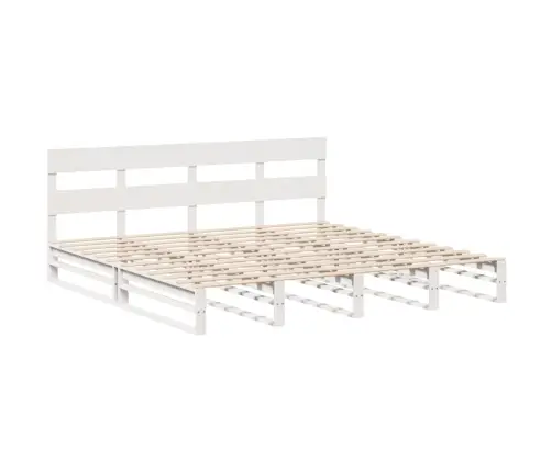 Gulta Bez Matrača, Balts, 200X200 Cm, Priedes Masīvkoks Vidaxl