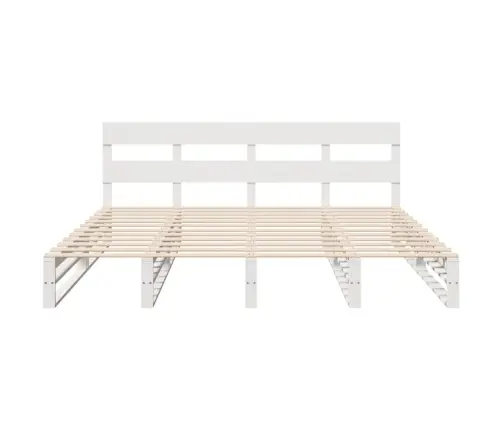 Gulta Bez Matrača, Balts, 200X200 Cm, Priedes Masīvkoks Vidaxl