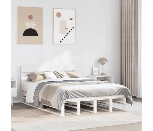Lovos Rėmas Be Čiužinio, Balta, 140X190cm Pušies Masyvas