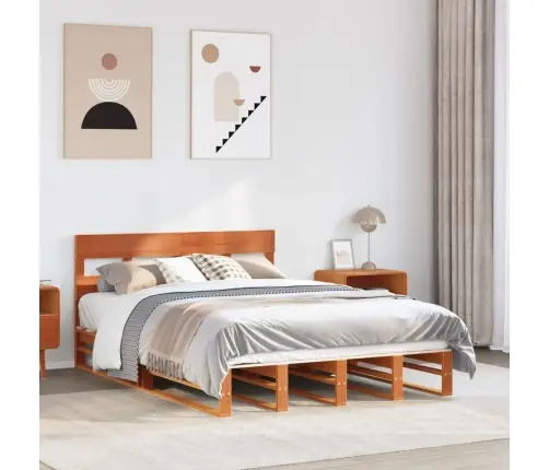 Lovos Rėmas Be Čiužinio, Vaško Ruda, 140X190cm Pušis