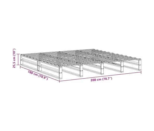 Lovos Rėmas Be Čiužinio, Vaško Rudas, 180X200cm Pušies Masyvas