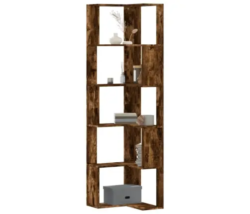 5-Korruseline Raamaturiiul Suitsutatud Tamm 50X50X179 Tehispuit