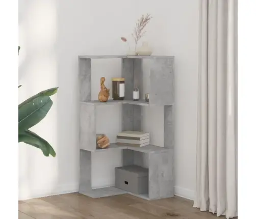 3-Līmeņu Grāmatu Plaukts, Pelēks,50X50X102Cm, Inženierijas Koks Vidaxl