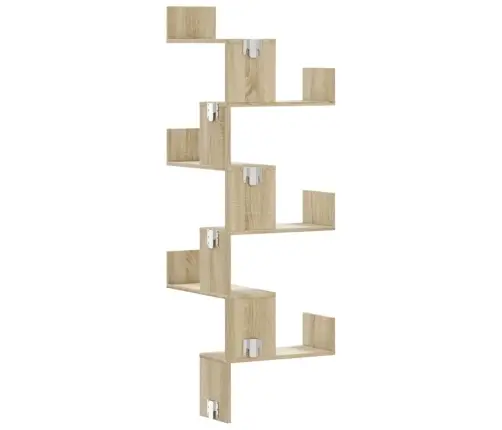 Sieninė Kampinė Lentyna, Sonoma Ąžuolo, 45X45X147cm Mediena