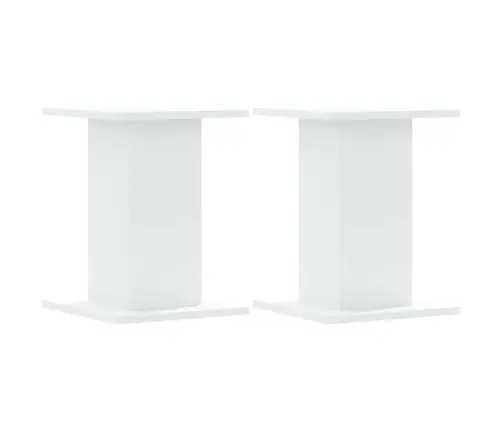 Garsiakalbių Stovai, 2Vnt., Balti, 30X30X40cm Apdirbta Mediena