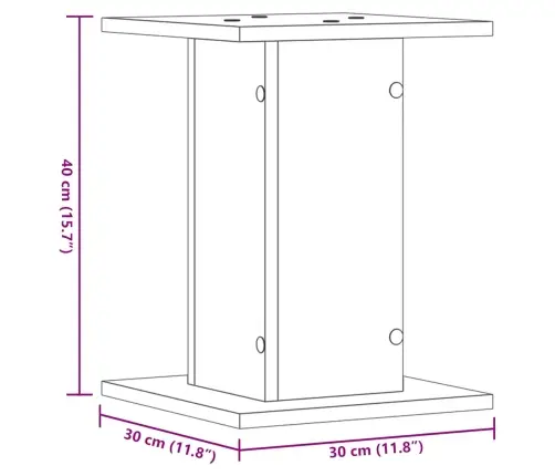 Garsiakalbių Stovai, 2Vnt., Balti, 30X30X40cm Apdirbta Mediena