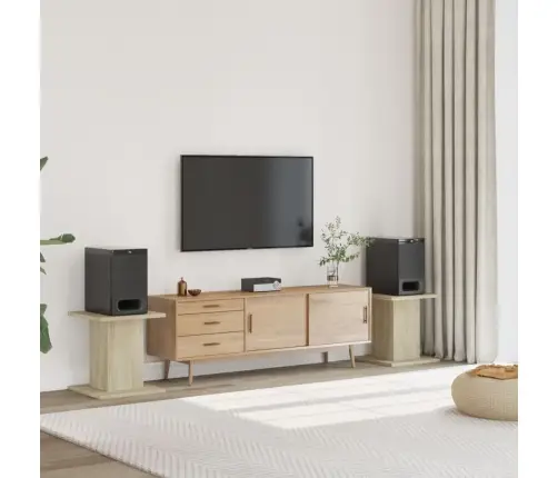 Skaļruņu Statīvi, 2 Gab., Ozolkoka Krāsa, 30X30X40 Cm, Koks Vidaxl