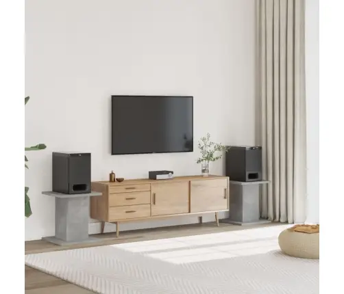 Skaļruņu Statīvi, 2 Gab., Betona Pelēks, 30X30X40 Cm, Koks Vidaxl