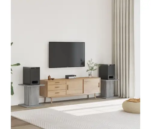 Skaļruņu Statīvi, 2 Gab., Pelēka Ozola, 30X30X40 Cm, Koks Vidaxl