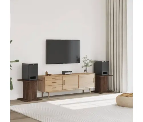 Garsiakalbių Stovai, 2Vnt., Rudi Ąžuolo, 30X30X40cm Mediena