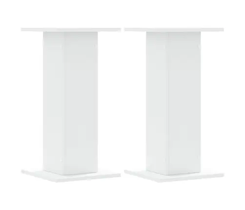 Garsiakalbių Stovai, 2Vnt., Balti, 30X30X60cm Apdirbta Mediena