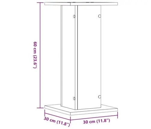 Garsiakalbių Stovai, 2Vnt., Balti, 30X30X60cm Apdirbta Mediena