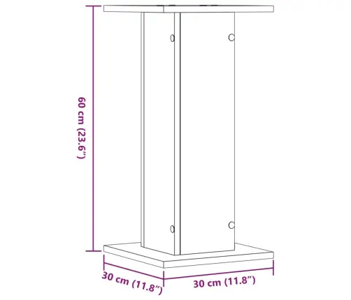 Kõlarialused 2 Tk, Hall Sonoma, 30 X 30 X 60 cm Tehispuit