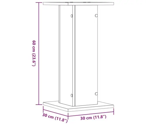 Skaļruņu Statīvi, 2 Gab., Veca Koka Krāsā, 30X30X60 Cm, Koks Vidaxl