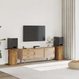 Skaļruņu Statīvi, 2 Gab., Veca Koka Krāsā, 30X30X60 Cm, Koks Vidaxl