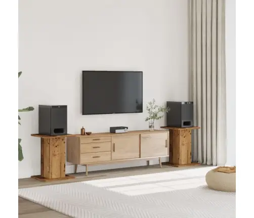 Skaļruņu Statīvi, 2 Gab., Veca Koka Krāsā, 30X30X60 Cm, Koks Vidaxl