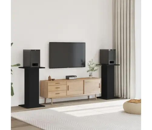 Skaļruņu Statīvi, 2 Gab., Melni, 30X30X80 Cm, Inženierijas Koks Vidaxl