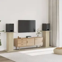 Skaļruņu Statīvi, 2 Gab., Ozolkoka Krāsa, 30X30X80 Cm, Koks Vidaxl