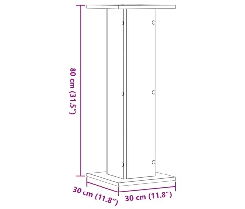 Skaļruņu Statīvi, 2 Gab., Betona Pelēks, 30X30X80 Cm, Koks Vidaxl