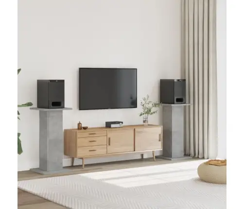 Skaļruņu Statīvi, 2 Gab., Betona Pelēks, 30X30X80 Cm, Koks Vidaxl