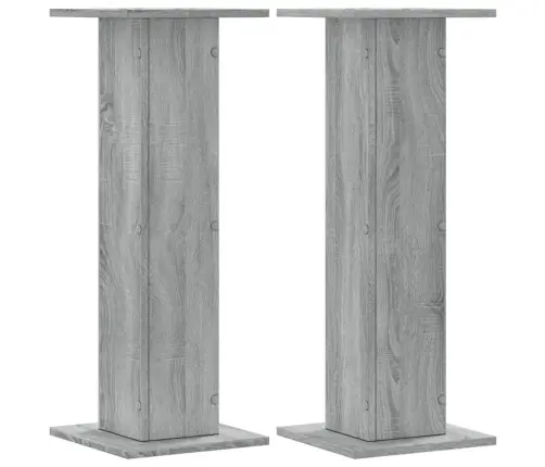 Garsiakalbių Stovai, 2Vnt., Pilki Ąžuolo, 30X30X80cm Mediena