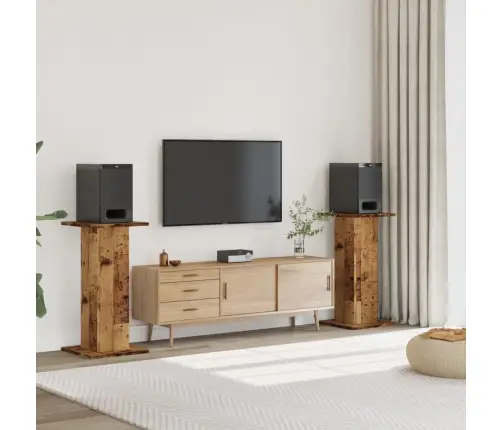 Kõlarialused 2 Tk, Vana Puit, 30X30X80 cm Tehispuit