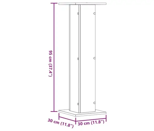 Kõlarialused 2 Tk, Valge, 30X30X95 cm Tehispuit