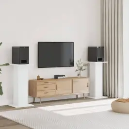 Kõlarialused 2 Tk, Valge, 30X30X95 cm Tehispuit