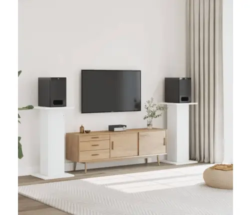 Kõlarialused 2 Tk, Valge, 30X30X95 cm Tehispuit