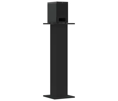 Garsiakalbių Stovai, 2Vnt., Juodi, 30X30X95cm Apdirbta Mediena