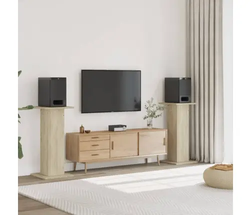 Skaļruņu Statīvi, 2 Gab., Ozolkoka Krāsa, 30X30X95 Cm, Koks Vidaxl