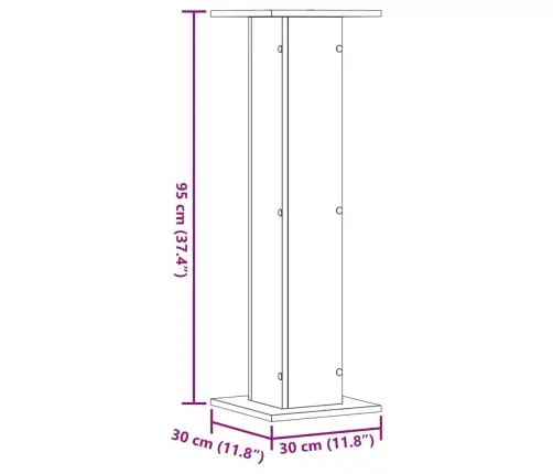 Skaļruņu Statīvi, 2 Gab., Betona Pelēks, 30X30X95 Cm, Koks Vidaxl