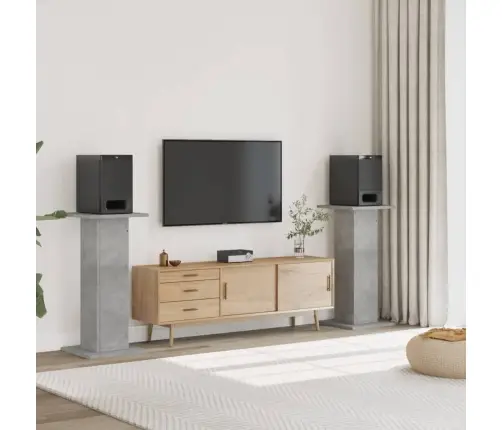 Skaļruņu Statīvi, 2 Gab., Betona Pelēks, 30X30X95 Cm, Koks Vidaxl