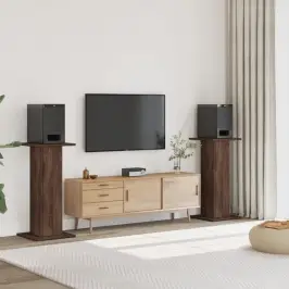 Skaļruņu Statīvi, 2 Gab., Brūna Ozola, 30X30X95 Cm, Koks Vidaxl