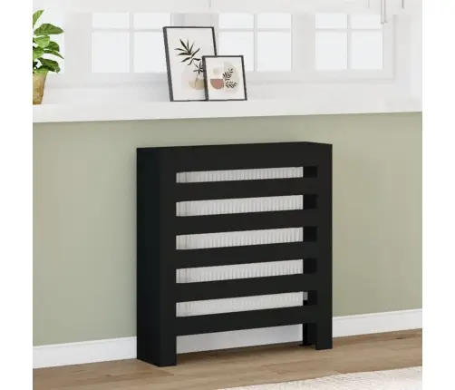 Radiatora Pārsegs, Melns, 78X20X82 Cm, Inženierijas Koks Vidaxl