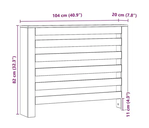 Radiatoriaus Uždangalas, Artisano Ąžuolo, 104X20X82cm Mediena
