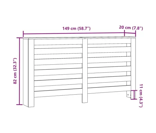 Radiaatori Kate, Must, 149X20X82 cm Tehispuit