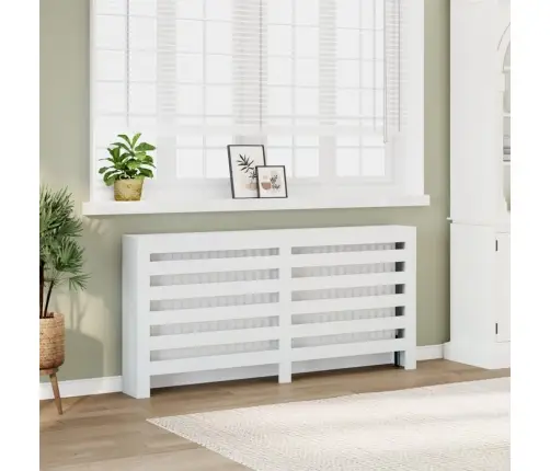 Radiatoriaus Uždangalas, Baltas, 175X20X82cm Apdirbta Mediena
