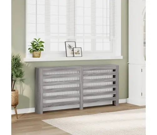 Radiatora Pārsegs, Pelēka Ozola, 175X20X82Cm, Inženierijas Koks Vidaxl