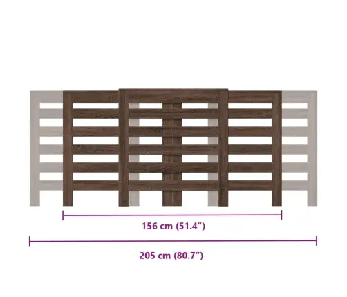 Radiatoriaus Uždangalas, Rudas, 205X21,5X83,5cm Mediena