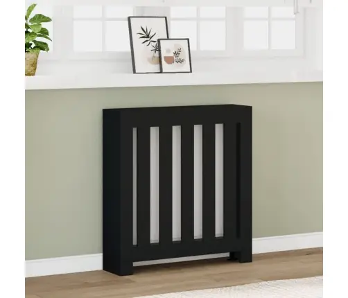 Radiatora Pārsegs, Melns, 78X20X82 Cm, Inženierijas Koks Vidaxl