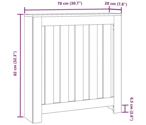 Radiaatori Kate, Hall Sonoma Tamm, 78X20X82 cm Tehispuit