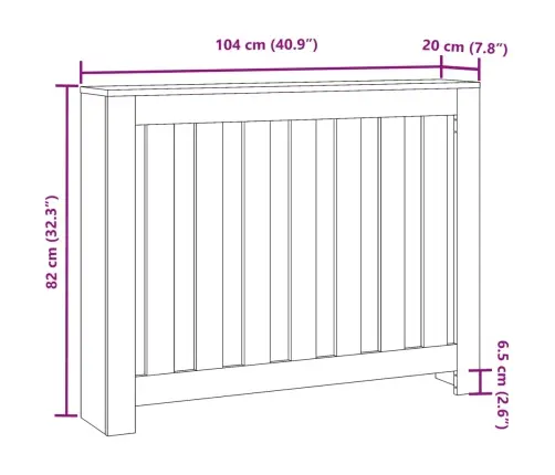 Radiaatori Kate, Sonoma Tamm, 104X20X82 cm Tehispuit