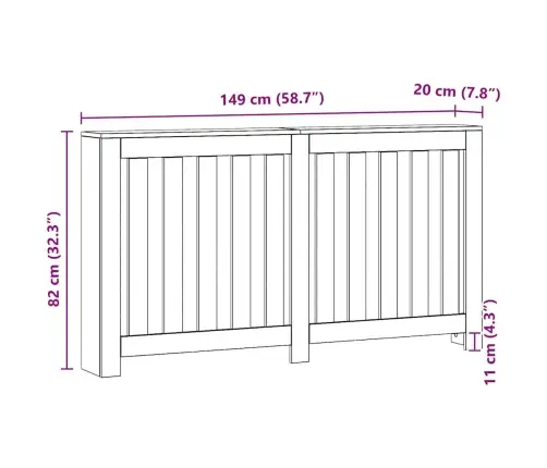 Radiaatori Kate, Sonoma Tamm, 149X20X82 cm Tehispuit