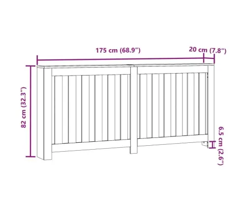 Radiatora Pārsegs, Melns, 175X20X82 Cm, Inženierijas Koks Vidaxl